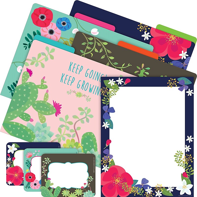 Barker Creek Get Organized Petals & Prickles File Folder, 1/3-Cut Tab, Letter Size, Assorted Colors, 107/Set (143) image 1
