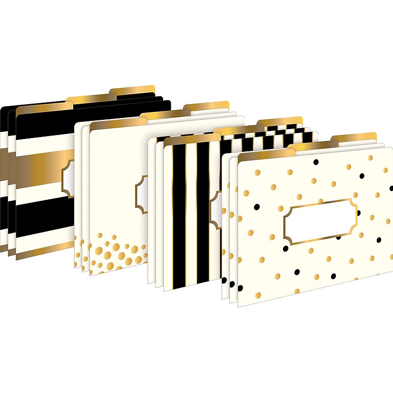Barker Creek Gold File Folder, 1/3-Cut Tab, Letter Size, Assorted Colors, 12/Pack (2001) image 1