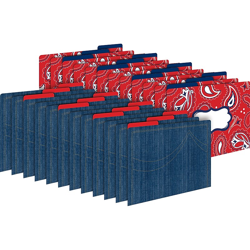 Barker Creek Western File Folder, 1/3-Cut Tab, Letter Size, Assorted Colors, 24/Set (4136) image 1