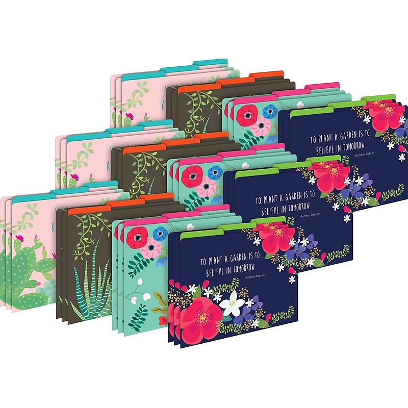 Barker Creek Petals & Prickles File Folder, 1/3-Cut Tab, Letter Size, Assorted Colors, 36/Set (4371) image 1