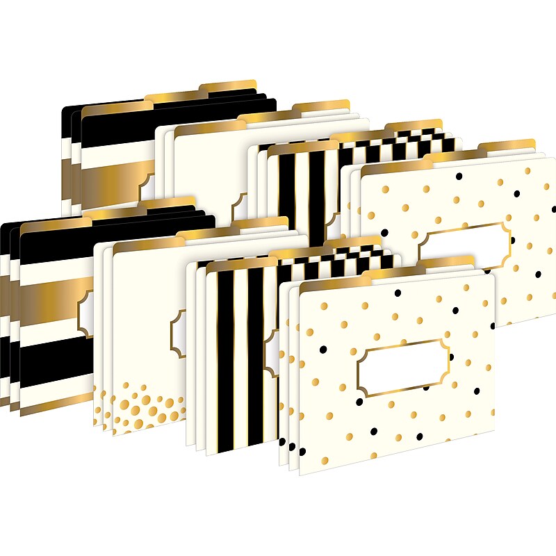 Barker Creek Gold File Folder, 1/3-Cut Tab, Letter Size, Assorted Colors, 24/Set (4372) image 1