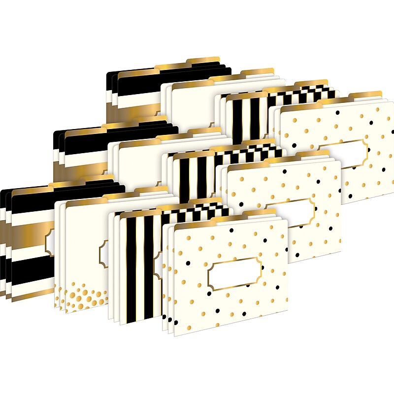 Barker Creek Gold File Folder, 1/3-Cut Tab, Letter Size, Assorted Colors, 36/Set (4373) image 1