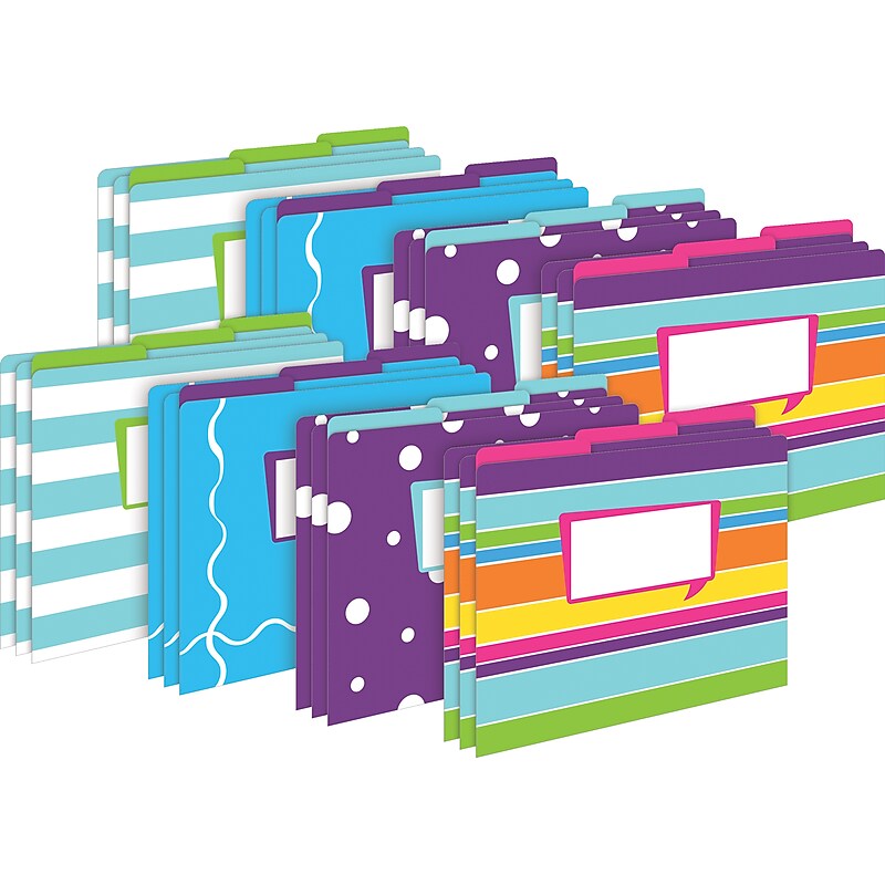Barker Creek Happy File Folder, 1/3-Cut Tab, Letter Size, Assorted Colors, 24/Set (4376) image 1