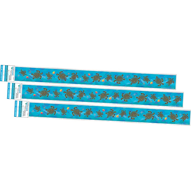 Barker Creek Double-Sided Border, 35" x 3", Kai Ola Sea Turtles, 36/Pack (4307) image 1
