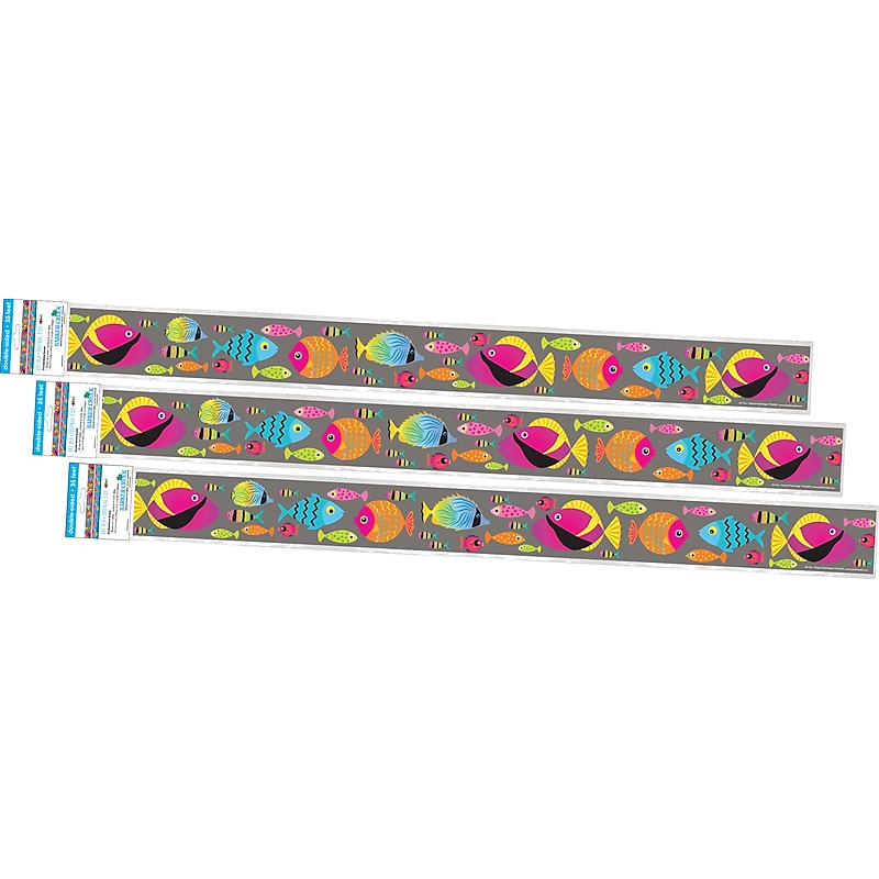 Barker Creek Double-Sided Border, 35" x 3", Kai Ola Tropical Fish, 36/Pack (4309) image 1