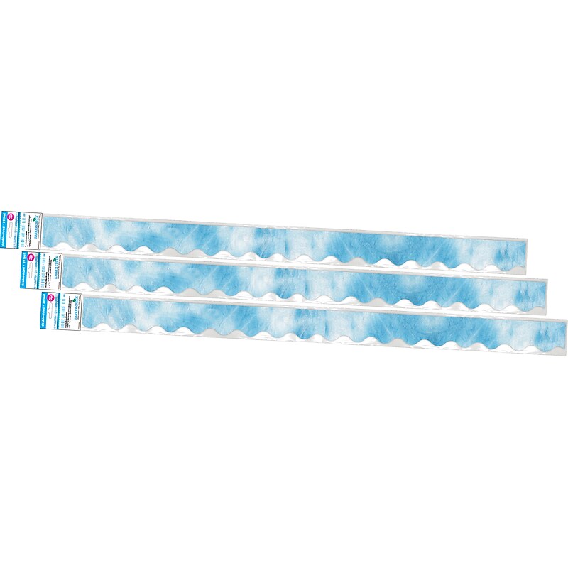 Barker Creek Double-Sided Scalloped Border, 36" x 2.25", Blue Tie-Dye and Ombré, 39/Set (4333) image 1