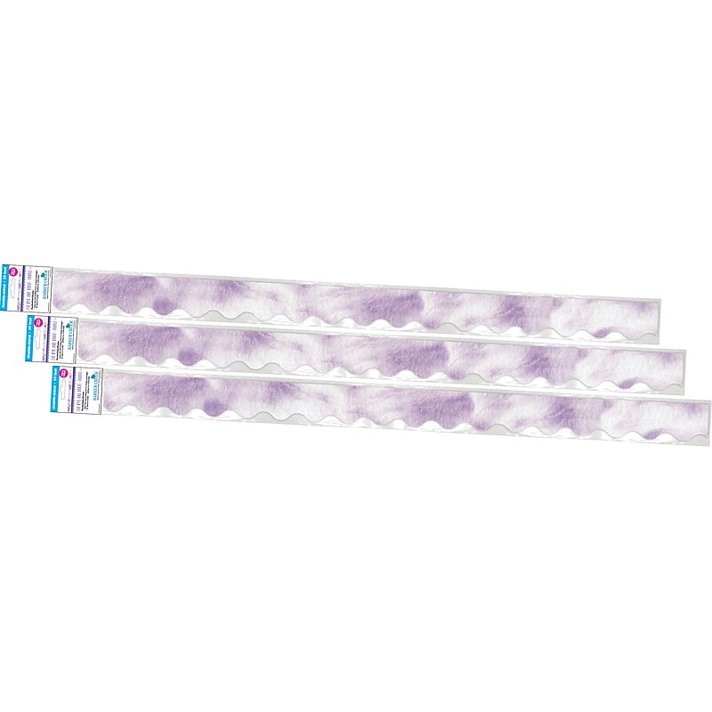 Barker Creek Double-Sided Scalloped Border, 36" x 2.25", Purple Tie-Dye and Ombré, 39/Pack (4335) image 1