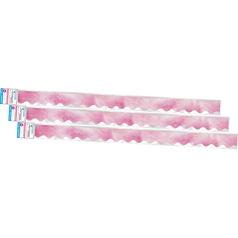 Barker Creek Double-Sided Scalloped Border, 36" x 2.25", Pink Tie-Dye and Ombré, 39/Pack (4336) image 1