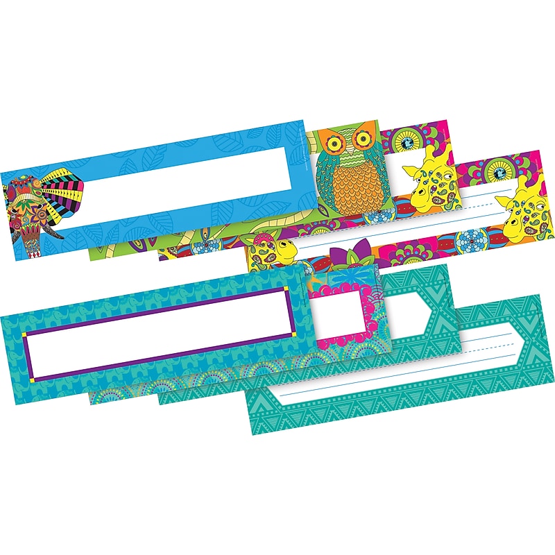 Barker Creek Bohemian & Bohemian Animals School Name Plates, 12" x 3.5", 72/Set (4133) image 1
