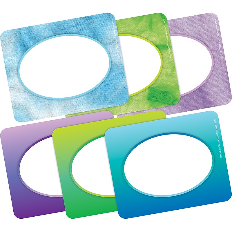 Barker Creek Self-adhesive Tie-Dye & Ombré School Name Tags, 2.75" x 3.5", 90/Set (436/Pack4) image 1