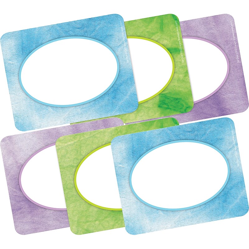 Barker Creek Self-adhesive Tie-Dye School Name Tags, 2.75" x 3.5", 90/Set (436/Pack6) image 1