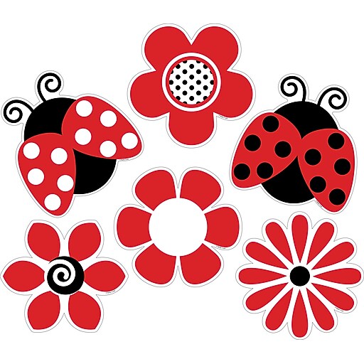 Barker Creek Bulletin Board Set, Ladybugs & Posies, 72/Set (4389) Staples