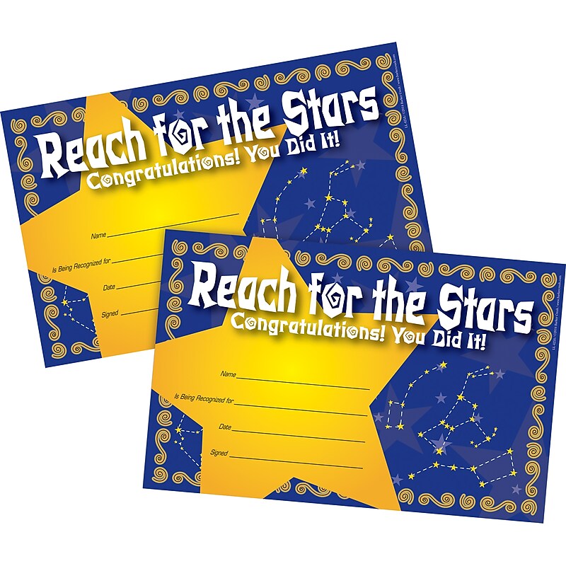 Barker Creek Reach for the Stars Recognition Awards, 8.5" x 5.5”, Multicolored, 60/Set (4144) image 1