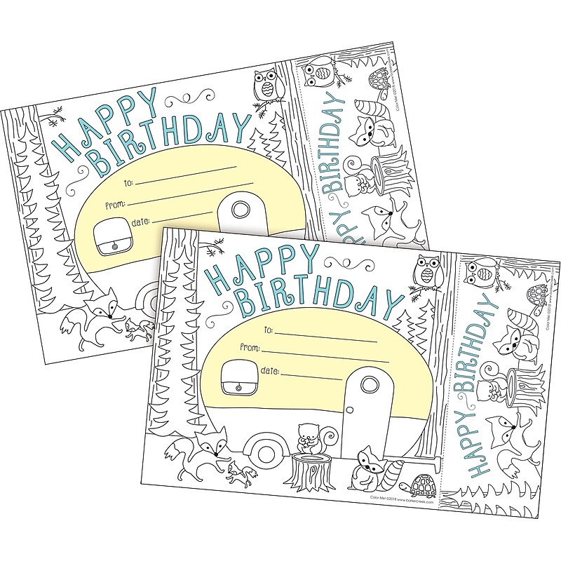 Barker Creek Color Me! Happy Birthday Awards & Bookmarks Set, 8.5" x 5.5”, Multicolored, 60/Set (4146) image 1