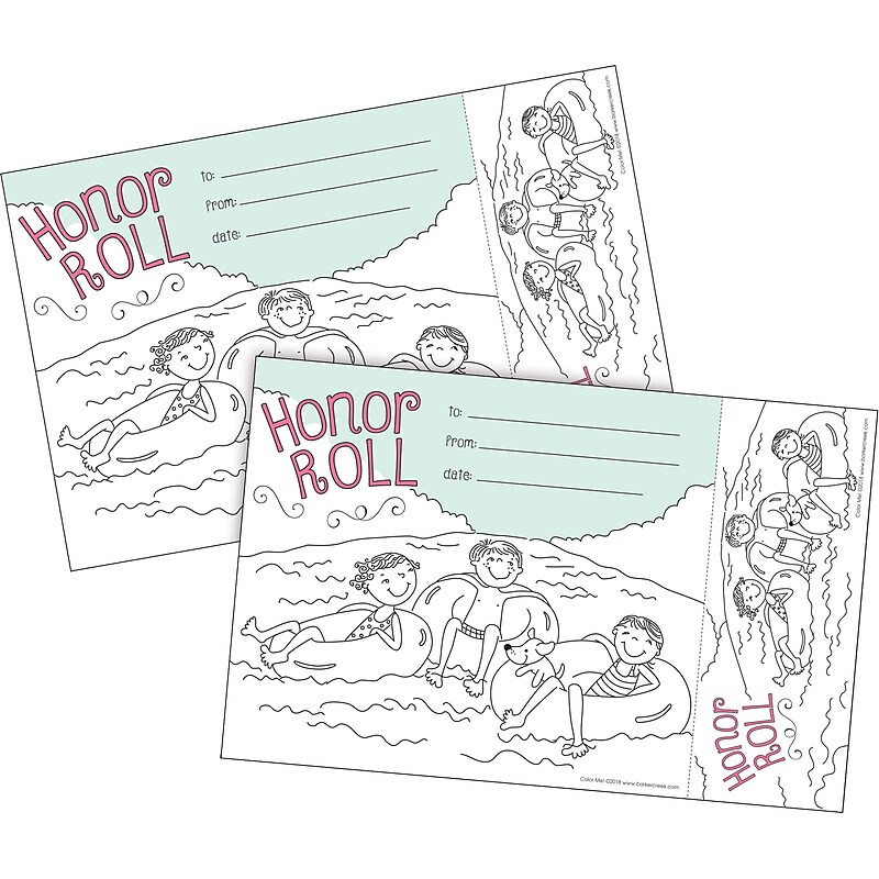 Barker Creek Color Me! Honor Roll Awards & Bookmarks Set, 8.5" x 5.5”, Multicolored, 60/Set (4148) image 1