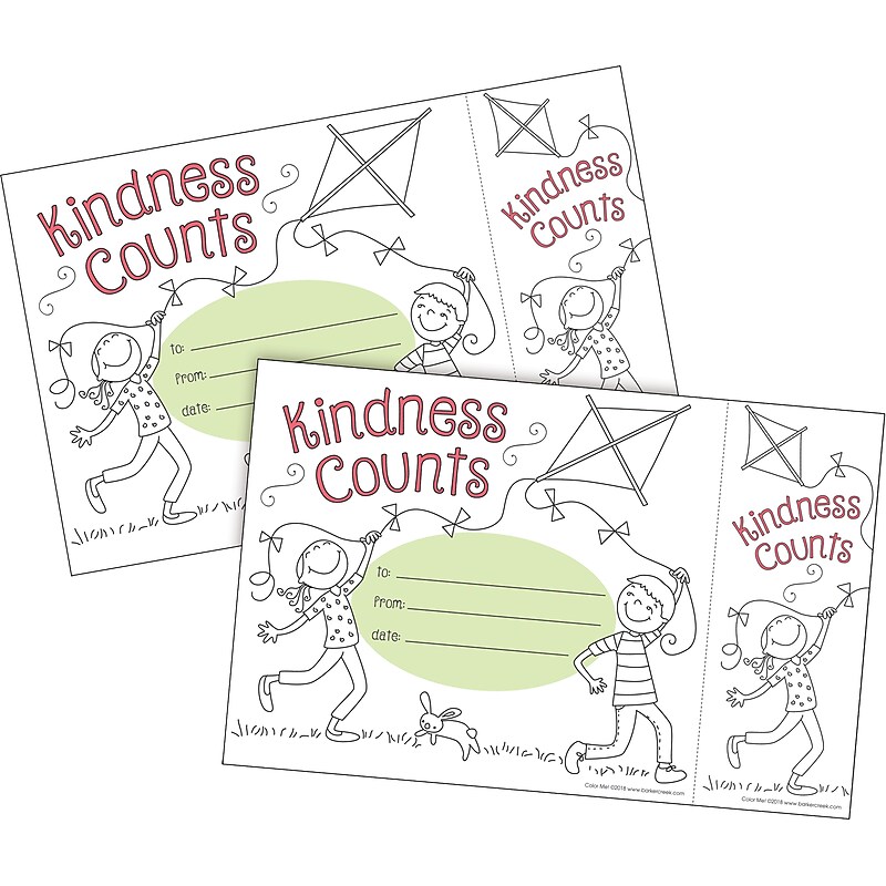Barker Creek Color Me! Kindness Counts Awards & Bookmarks Set, 8.5" x 5.5”, Multicolored, 60/Set (4151) image 1