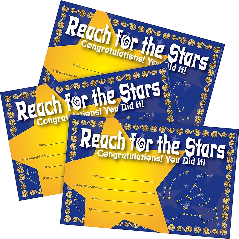 Barker Creek Reach for the Stars Recognition Awards, 8.5" x 5.5”, Multicolored, 90/Set (4161) image 1