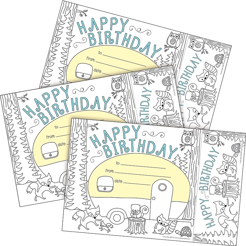 Barker Creek Color Me! Happy Birthday Awards & Bookmarks Set, 8.5" x 5.5”, Multicolored, 90/Set (4163) image 1
