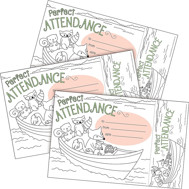 Barker Creek Color Me! Attendance Awards & Bookmarks Set, 8.5" x 5.5”, Multicolored, 90/Set (4164) image 1