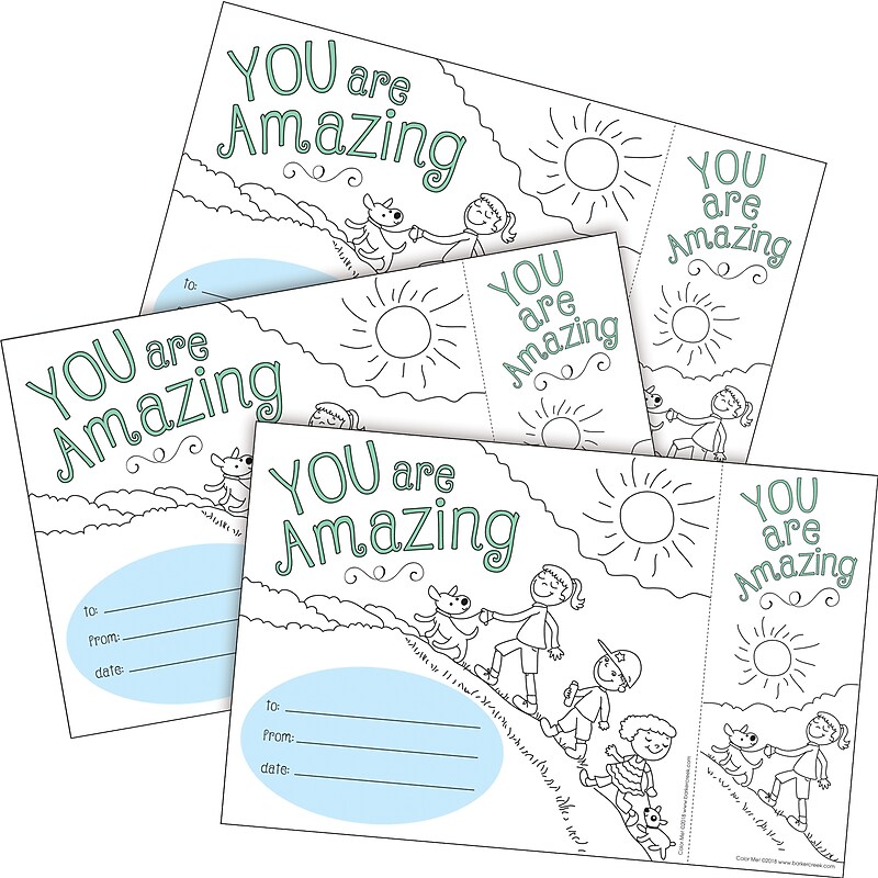 Barker Creek Color Me! You Are Amazing Awards & Bookmarks Set, 8.5" x 5.5”, Multicolored, 90/Set (4167) image 1