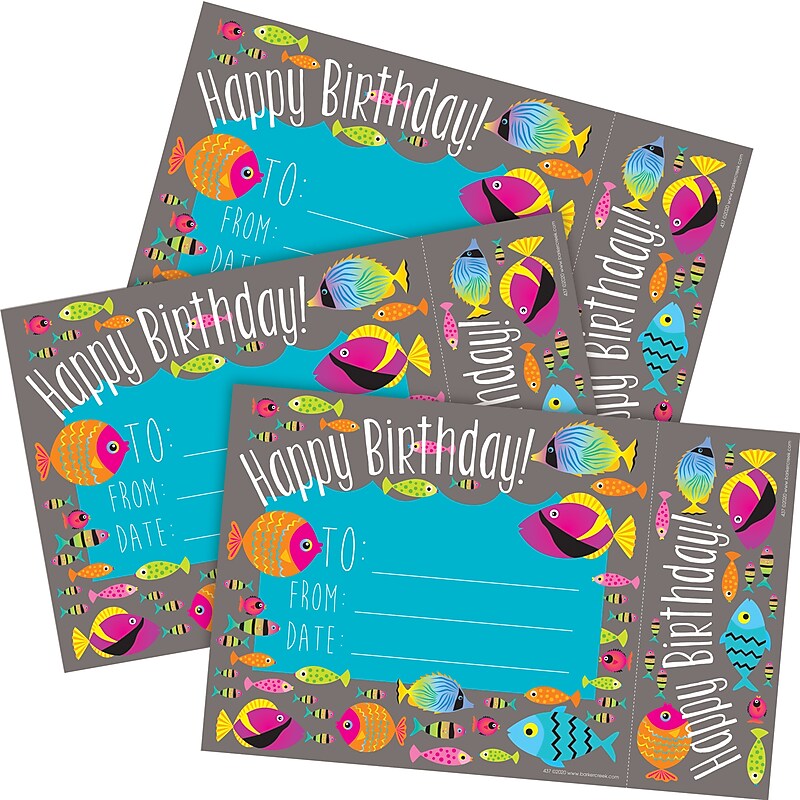 Barker Creek Kai Ola Happy Birthday Awards & Bookmarks Set, 8.5" x 5.5”, Multicolored, 90/Set (4173) image 1