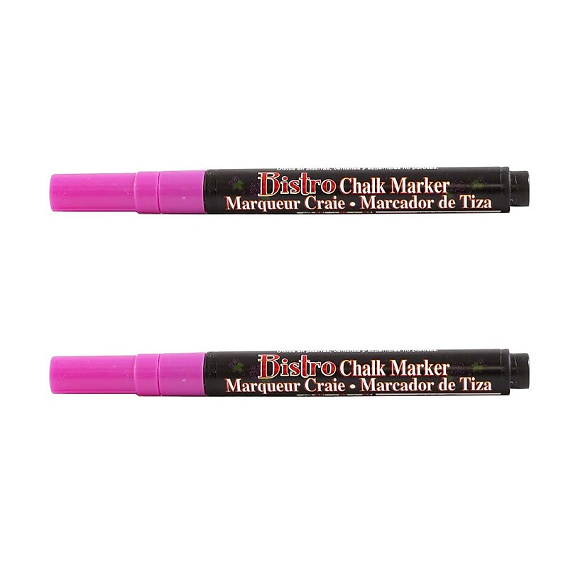 Marvy Uchida® Fine Point Erasable Chalk Markers, Hot Pink, 2/Pack (526482HPa) image 1