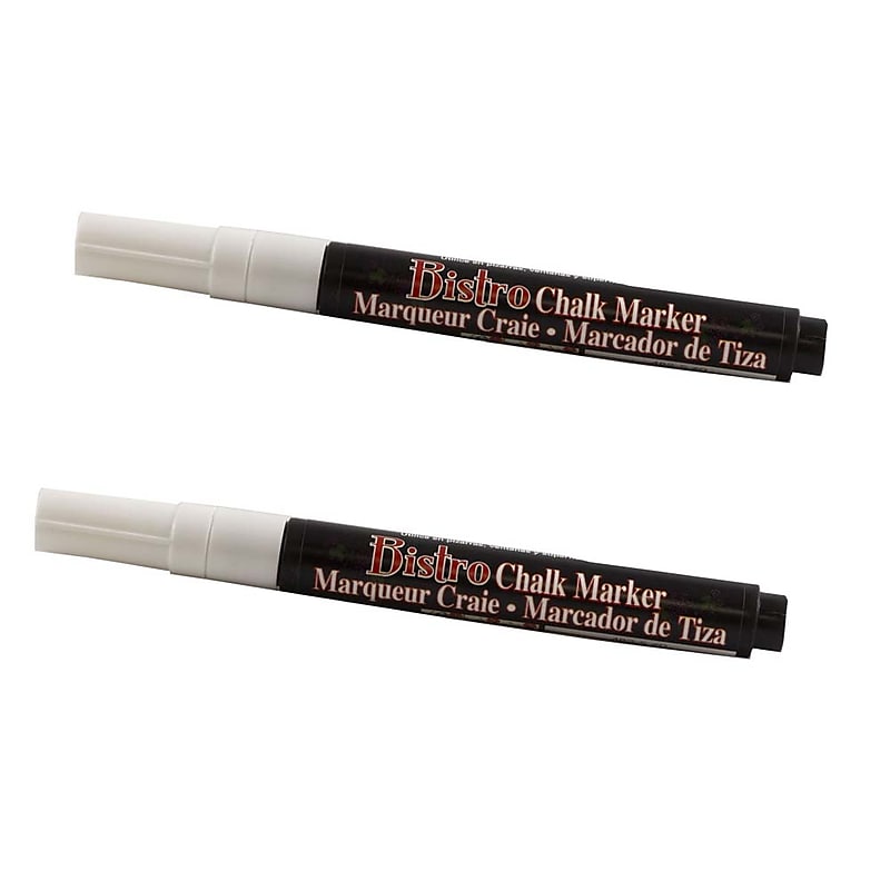 Marvy Uchida® Fine Point Erasable Chalk Markers, White, 2/Pack (526482WHa) image 1