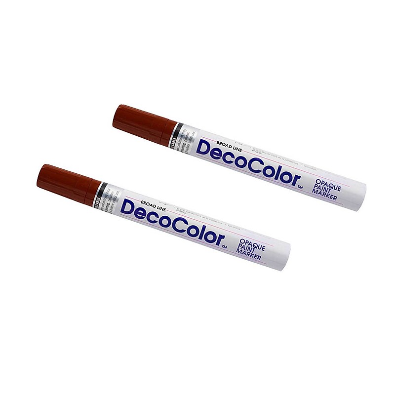 Marvy Uchida DecoColor Opaque Paint Markers, Broad Tip, Brown, 2/Pack (86525801a) image 1