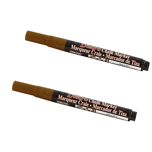 Marvy Uchida® Fine Point Erasable Chalk Markers, Brown, 2/Pack