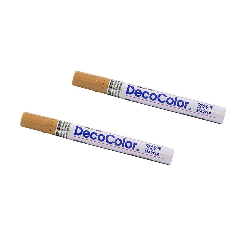 Marvy Uchida DecoColor Opaque Paint Markers, Broad Tip, Rose Wood Brown, 2/Pack (526300RWa) image 1
