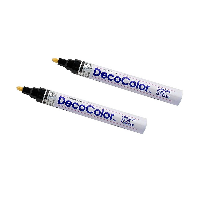 Marvy Uchida DecoColor Opaque Paint Markers, Broad Tip, Black, 2/Pack (86525800a) image 1