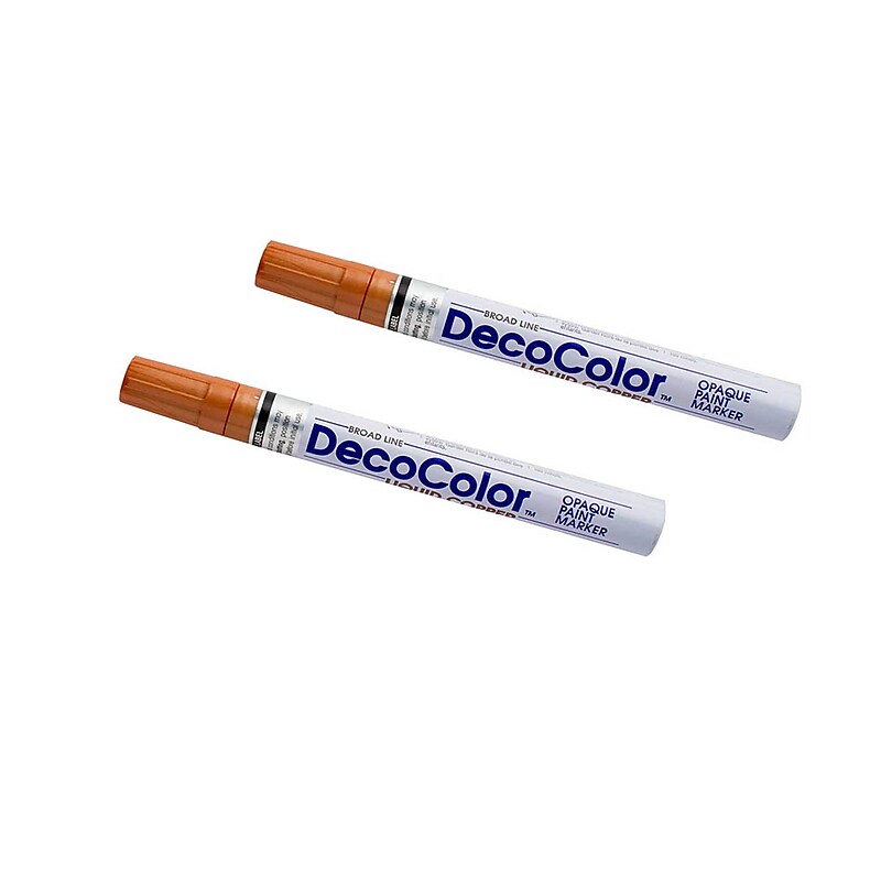 Marvy Uchida DecoColor Opaque Paint Markers, Broad Tip, Copper, 2/Pack (6524961a) image 1