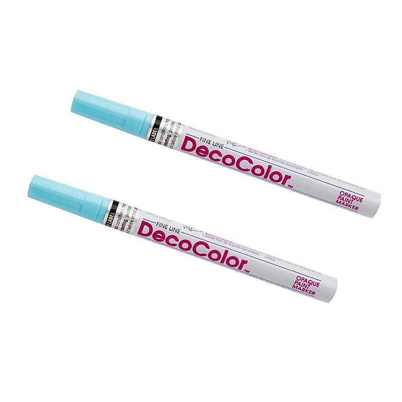 Marvy Uchida Opaque Paint Markers, Fine Tip, Pale Blue, 2/Pack (7665900a) image 1