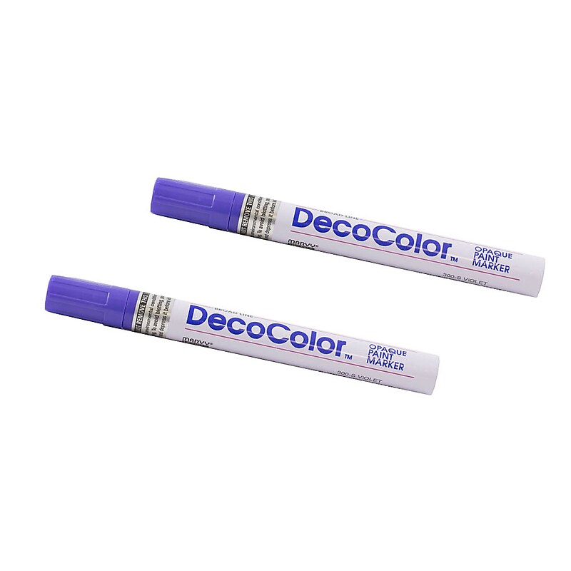 Marvy Uchida DecoColor Opaque Paint Markers, Broad Tip, Violet Purple, 2/Pack (526300VIa) image 1