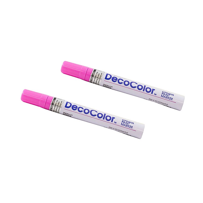 Marvy Uchida DecoColor Opaque Paint Markers, Broad Tip, Rosemary Pink, 2/Pack (526300ROa) image 1