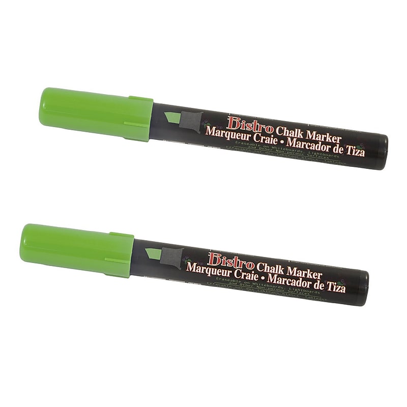 Marvy Uchida® Chisel Tip Erasable Chalk Markers, Lime Green, 2/Pack (526483LIa) image 1