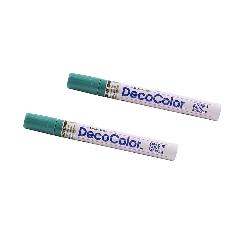 Marvy Uchida DecoColor Opaque Paint Markers, Broad Tip, Teal, 2/Pack (526300TEa) image 1