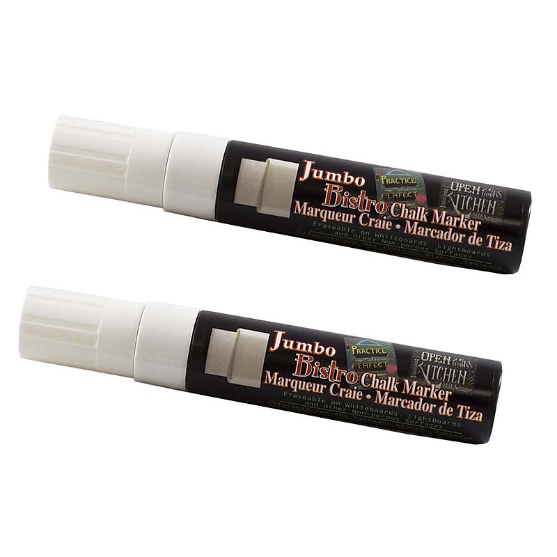 Marvy Uchida® Jumbo Point Erasable Chalk Markers, White, 2/Pack (526481WHa) image 1