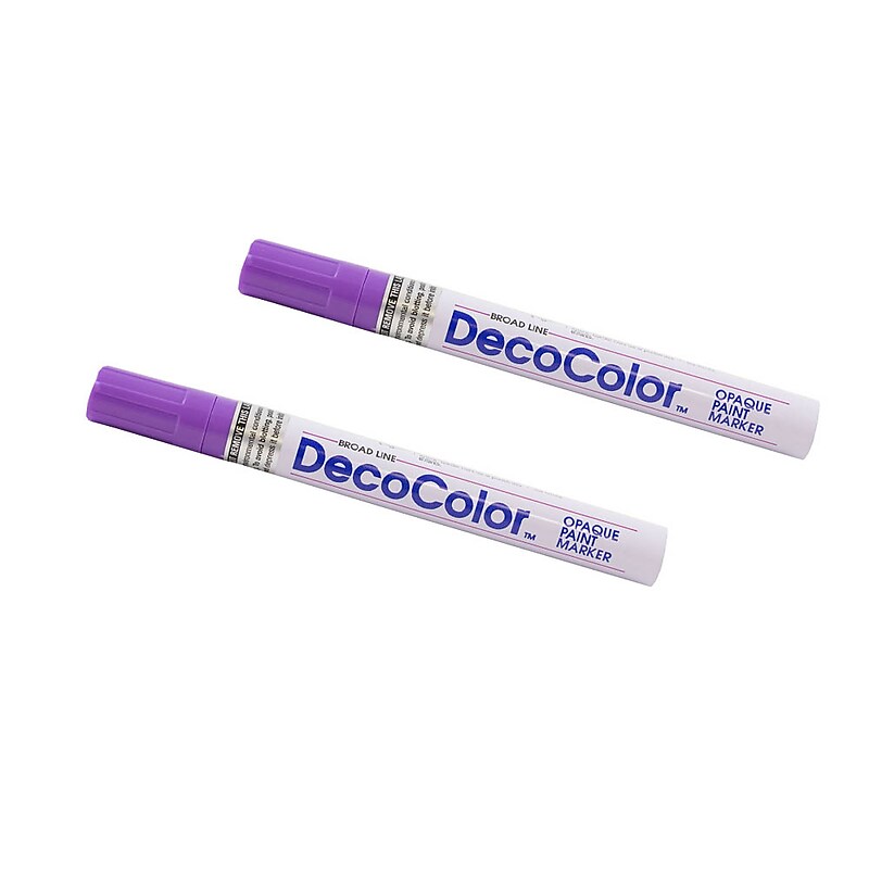 Marvy Uchida DecoColor Opaque Paint Markers, Broad Tip, Hot Purple, 2/Pack (526300HPa) image 1