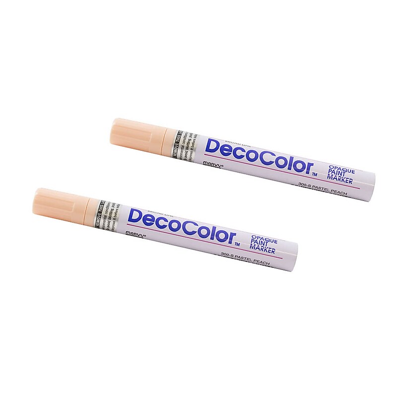 Marvy Uchida DecoColor Opaque Paint Markers, Broad Tip, Pastel Peach, 2/Pack (526300PPa) image 1