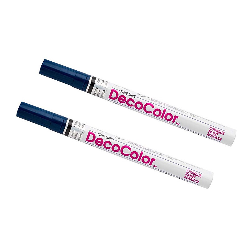 Marvy Uchida Opaque Paint Markers, Fine Tip, Ultramarine Blue, 2/Pack (7665911a) image 1