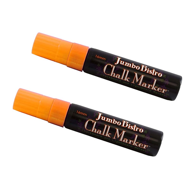 Marvy Uchida® Jumbo Point Erasable Chalk Markers, Orange, 2/Pack (526481ORa) image 1