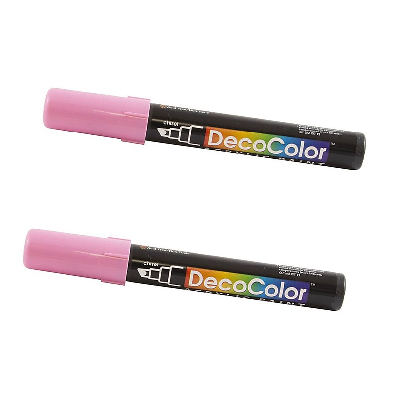 Marvy Uchida Acrylic Paint Markers, Chisel Tip, Bubblegum Pink, 2/Pack (526315BGa) image 1