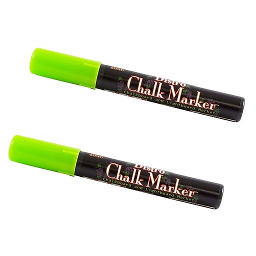 Marvy Uchida® Broad Point Erasable Chalk Markers, Lime Green, 2/Pack