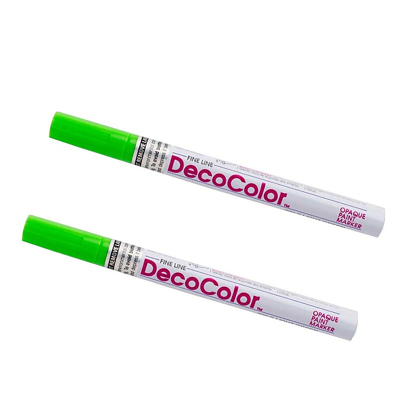 Marvy Uchida Opaque Paint Markers, Fine Tip, Light Green, 2/Pack (7665898a) image 1