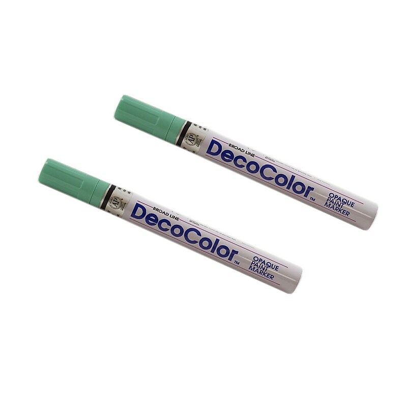 Marvy Uchida DecoColor Opaque Paint Markers, Broad Tip, Mint Green, 2/Pack (65229806a) image 1