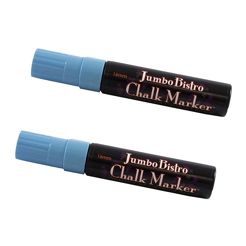 Marvy Uchida® Jumbo Point Erasable Chalk Markers, Baby Blue, 2/Pack (526481BBa) image 1