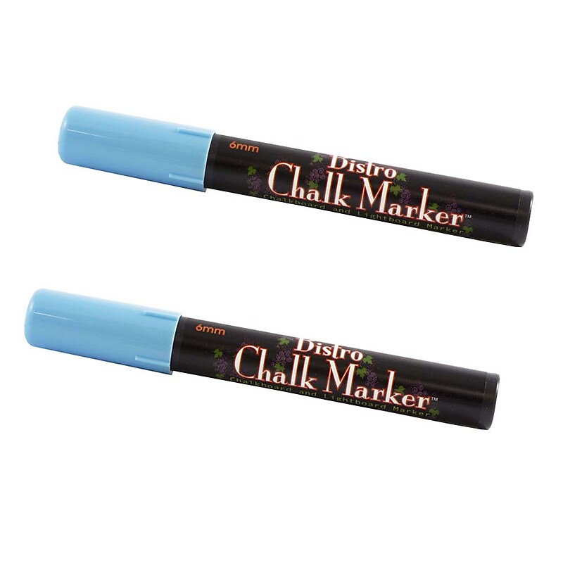 Marvy Uchida® Broad Point Erasable Chalk Markers, Baby Blue, 2/Pack (526480BBa) image 1