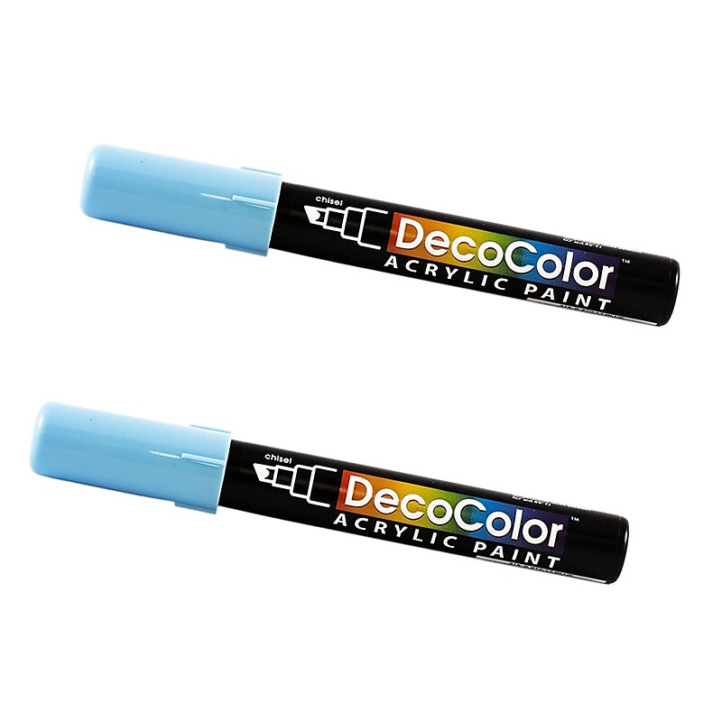 Marvy Uchida Acrylic Paint Markers, Chisel Tip, Light Blue, 2/Pack (526315LBa) image 1