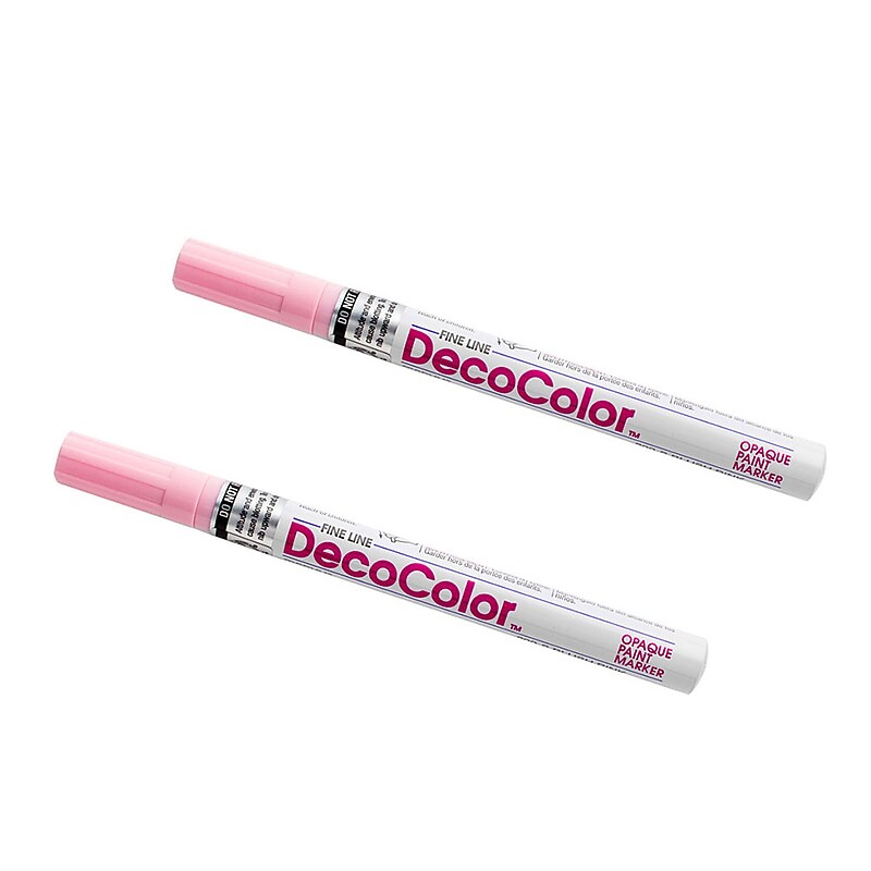 Marvy Uchida Opaque Paint Markers, Fine Tip, Blush Pink, 2/Pack (7665889a) image 1